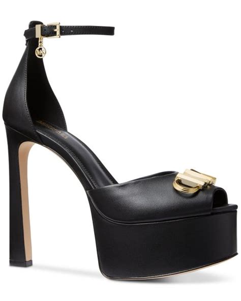 michael kors black peep toe pumps|martina peep toe platform pump.